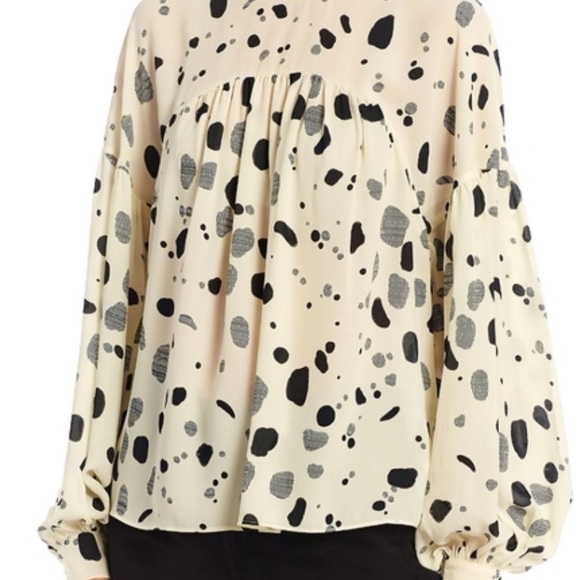 Ted Baker Cream and Black Polka Dot Blouse - Picture 2 of 8